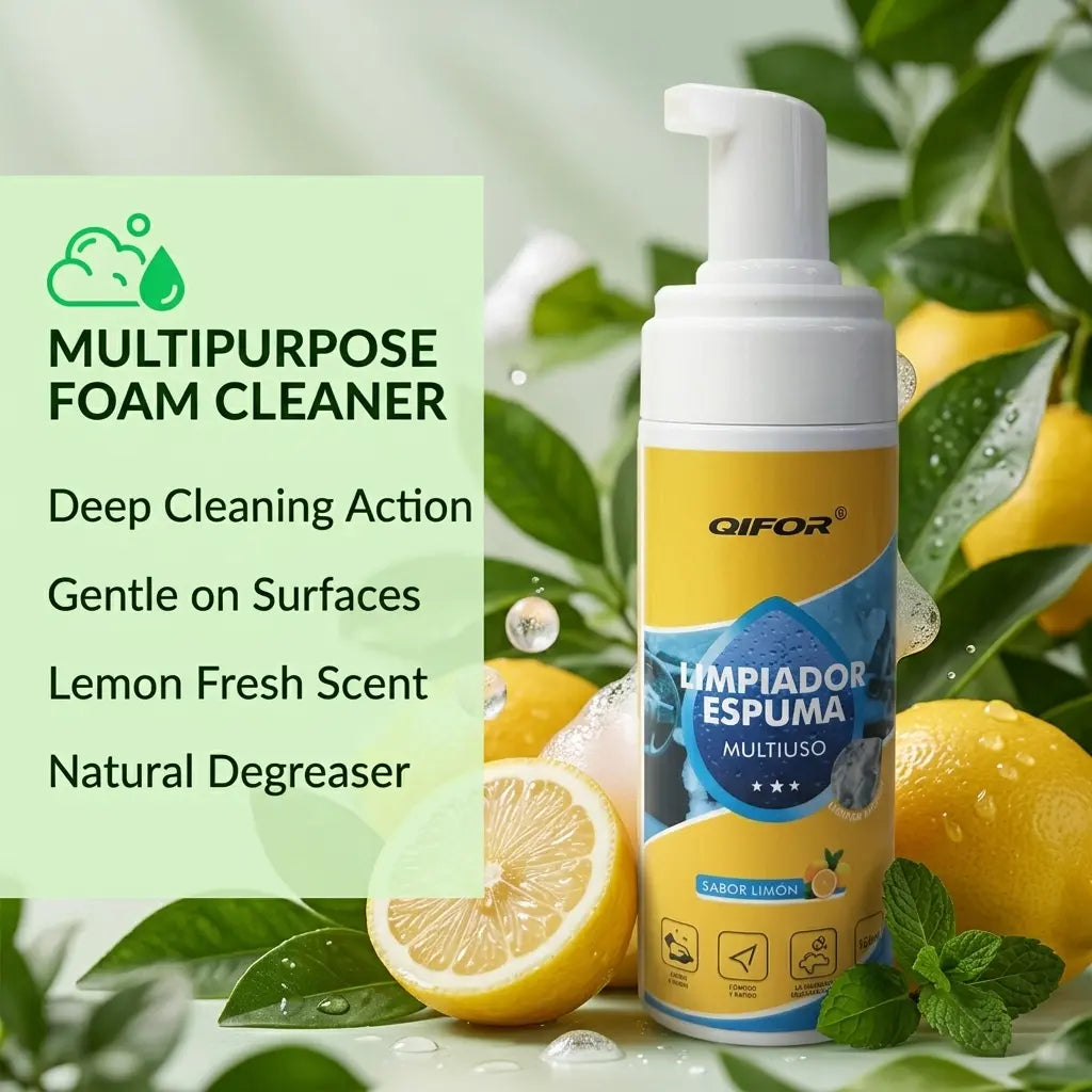 QIFOR 4-In-1 Multi-Enzyme Foam Spray Cleaner - Heavy Duty Deep Cleaning House & Car Detailing Products, Stain Removal for Car Interior & Sofa,Summervibes Outdoorfun Car Detailer