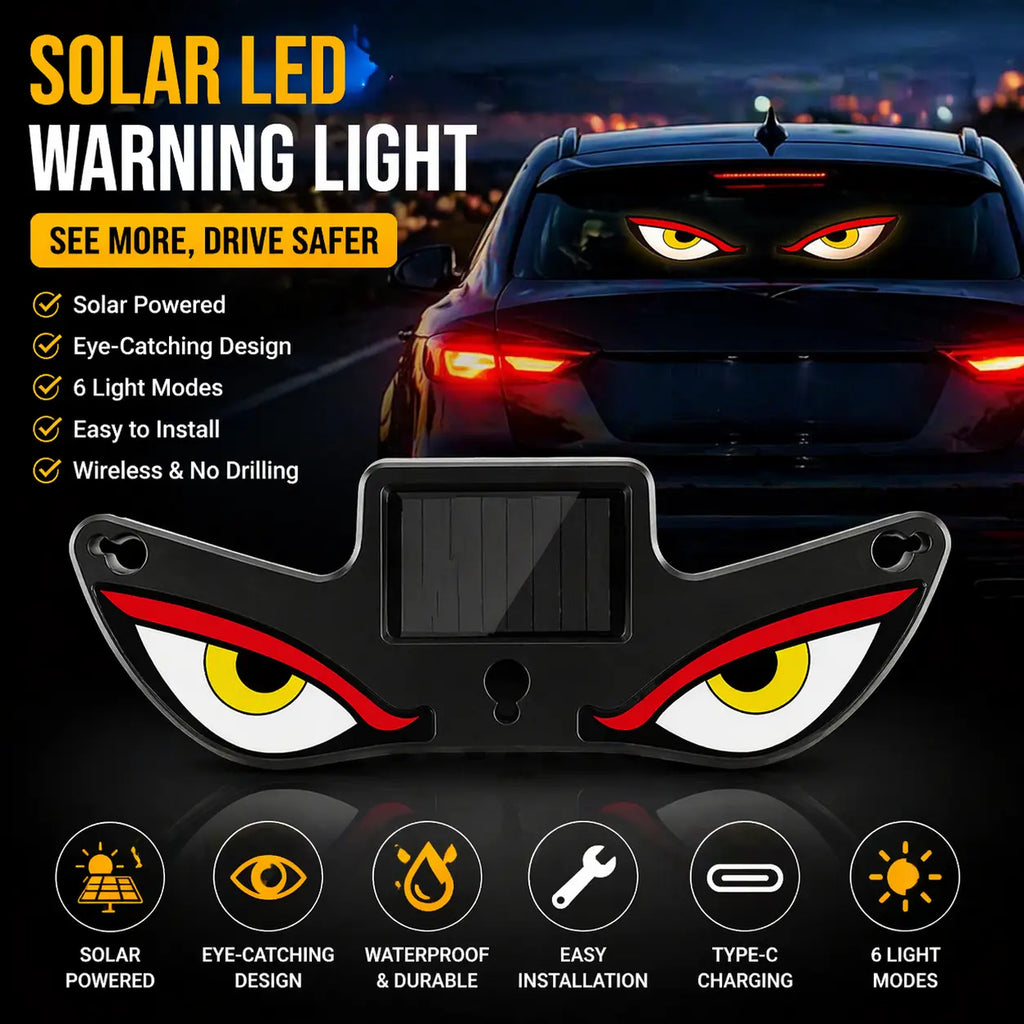 DIYCOM Dynamic LED Rear Window Display for Car – Vampire Devil Eye Emoji Panel, Scrolling Message Screen, USB Powered Night Driving Ambient Light, Cool Funny Auto Decor