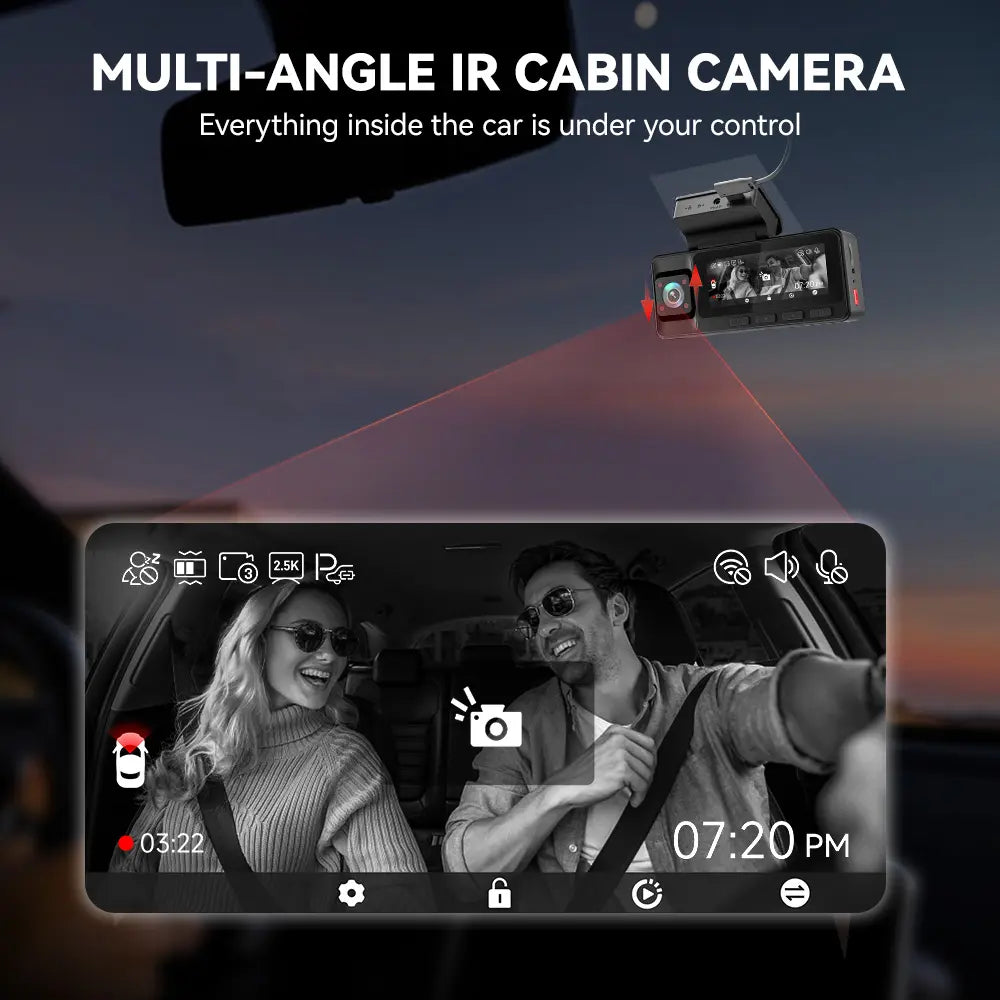 【Fathersdaygift】Redtiger A3 3 Channel Wifi Dash Cam Front and Rear inside with 32G SD Card( No SD Card Option in a Better Deal ), 2.5K+1080P+1080P Car Dash Camera for Carsfront and Rear, G-Sensor, 24H Parking Mode, Car Rvibe, Car VLOG, Summervibes Summerv
