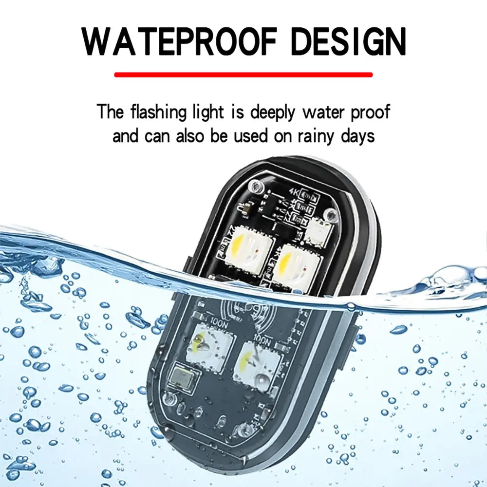 2/4/6Pcs Wireless LED Strobe Lights Car Decor Atmosphere Light, Rechargeable Led Lights Anti-Collision LED Warning Light