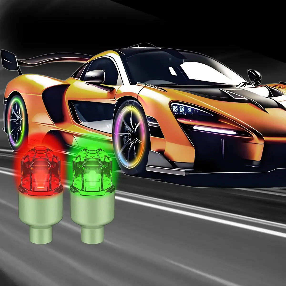 LED Wheel Light Waterproof Luminous Car Tire Valve Caps Vibration-Sensitive LED Tire Valve Cap-Bicycle Car Motorcycle Tire Led