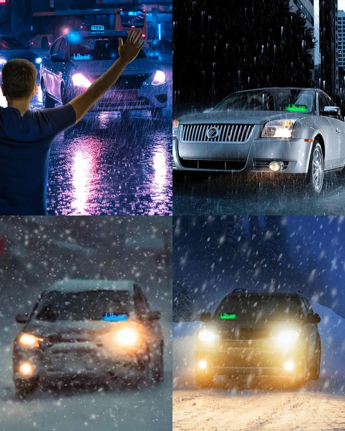 Car Interior Stickers Light Signs for Car, Glow Green Led Sign for Car Windshield, Decal Stickers with Suction Cups Flashing Hook Cab Indicator Illuminated Sign Decor, Switch Control by USB, Fit All Cars