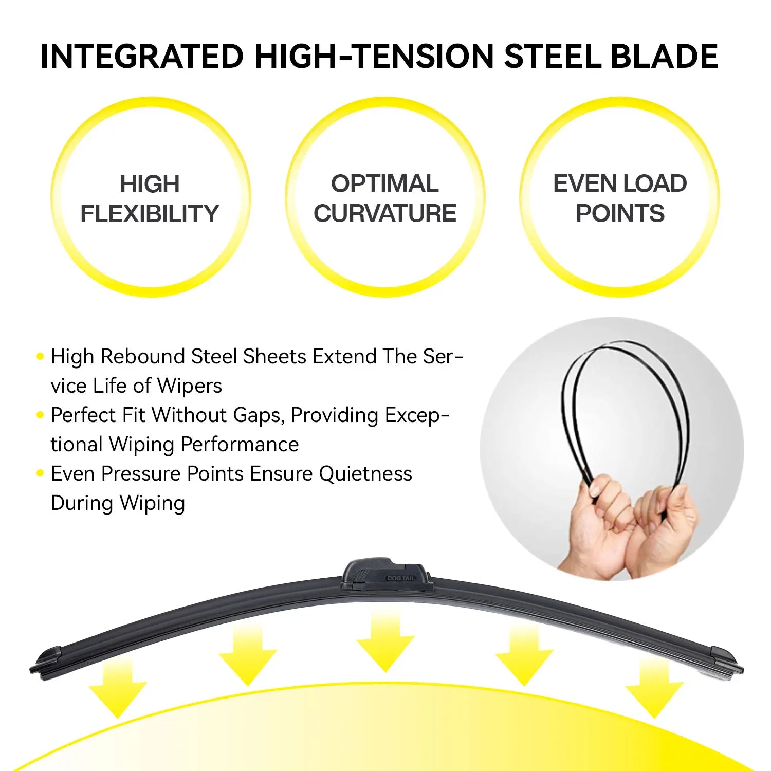 OEM Quality DOG TAIL Wiper Blade for Toyota Honda Nissan Hyundai– Premium U-Hook Compatible, Durable & Easy Installation, Fits Multiple Toyota Models up Car Fathersdaygift