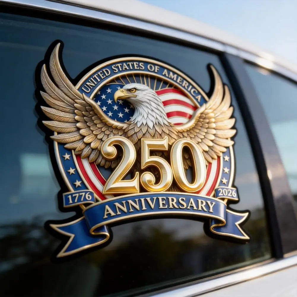 2PCS 250Th Anniversary USA Car Decal Sticker Patriotic 4Th of July Decorations 1776-2026 Vinyl for Car, Truck, Window, Laptop, 250 Years American Independence Bumper Stickers