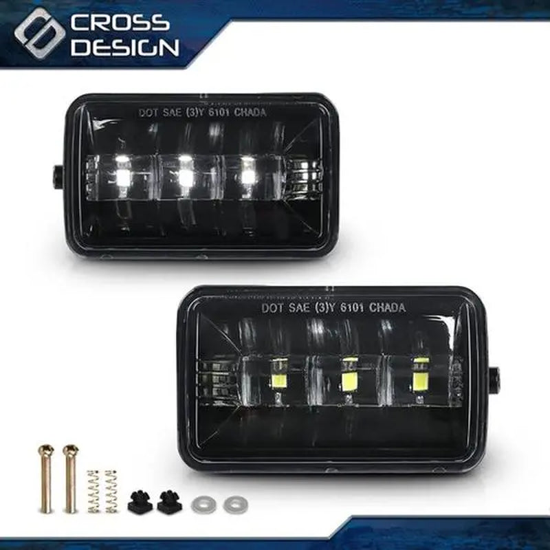 CROSSDESIGN Fit for 2015-2020 Ford F150 2017-2018 Ford F250 Bumper LED Fog Lights Lamp LH+RH