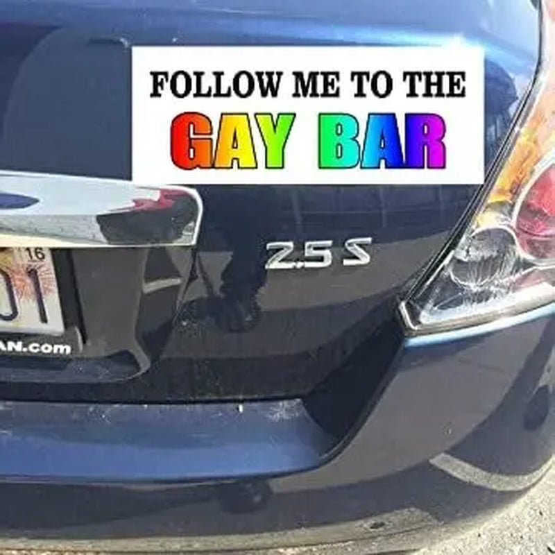 Gay Pride Rainbow Magnet Bumper Sticker Unique Designs 7.8X3.1 Inches Reusable Car Accessories for Vehicles and Fridge Funny Decor