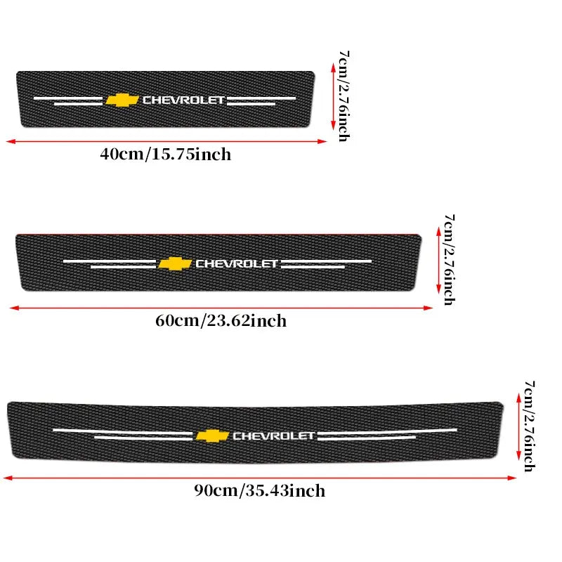 Chevrolet Car Door Sill Protector Strips, Anti-Scratch Wear Resistant, Fits Malibu, Equinox, Suburban, Camaro, Exterior Decoration Accessories