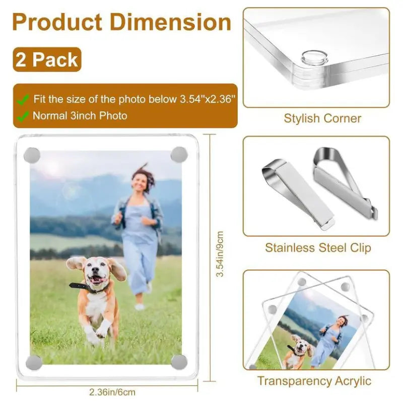 Joytutus Summervibes-Magnetic Car Sun Visor Photo Clips - Clear Acrylic Display Frames for Family Pet Photos, Easy Clip Vehicle Accessories, Birthday Car Gift for Drivers, Car Accessories