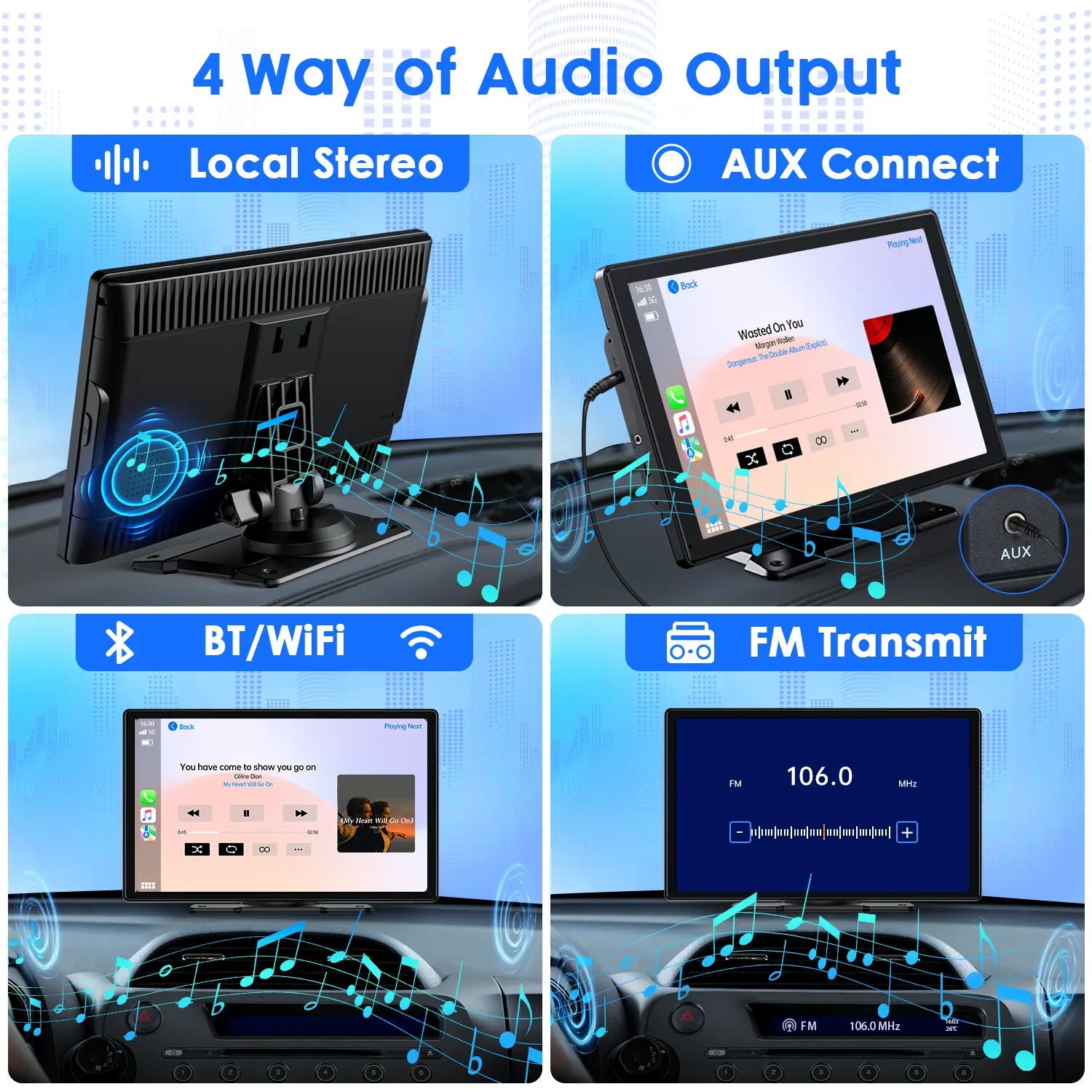LAMTTO 9-Inch Wireless Car Stereo with Carplay, Backup Camera, GPS Navigation, Android Auto Carplay Screen | Summervibes Gifts for Man or Woman Car Video Player Fathersdaygift