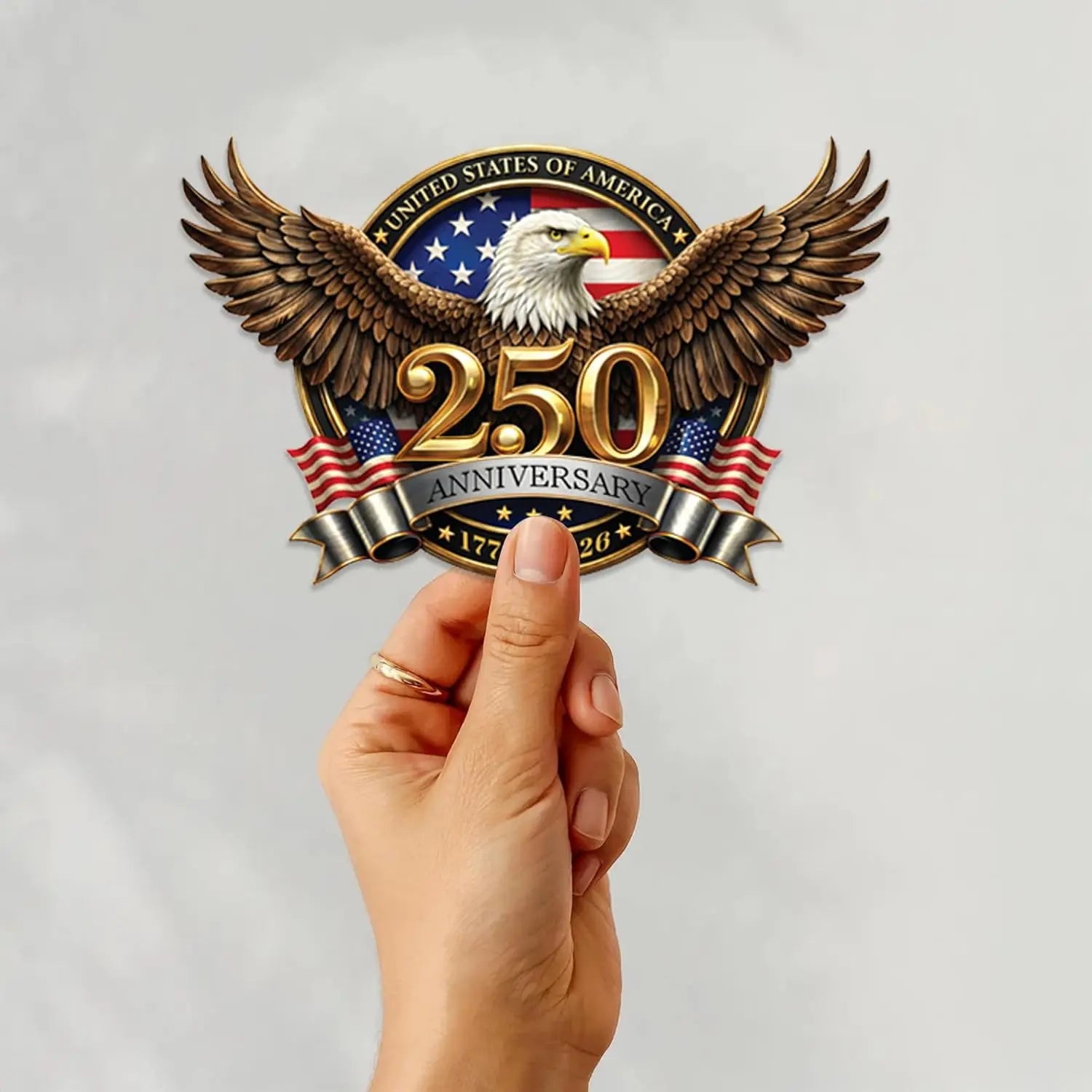 4PCS USA 250Th Anniversary Car Decal – 1776-2026 Patriotic American Flag Vinyl Stickers, Independence Day 4Th of July Decoration for Car Truck Window Laptop