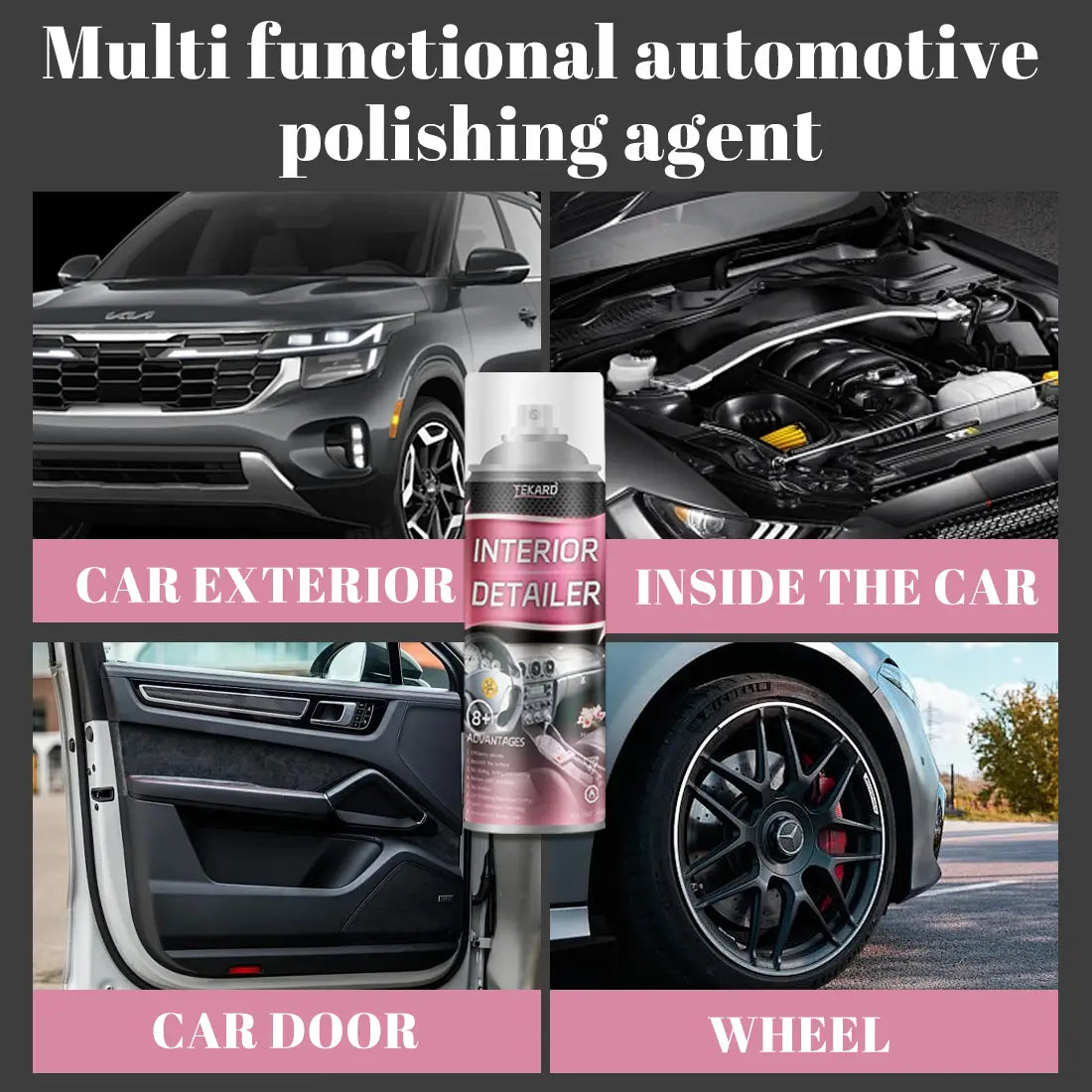 Tekard Interior Detailer Restorer Polishesfor Leather,Plastic ,Rubber,User Friendly Trimrestorer Safe Auto Detailing Supplies-15 Oz Kituv Protection Car Fathersdaygift