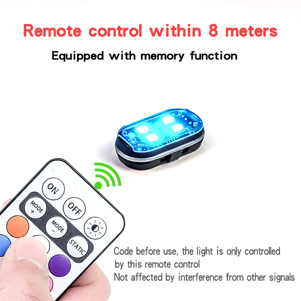 2/4/6Pcs Wireless LED Strobe Lights Car Decor Atmosphere Light, Rechargeable Led Lights Anti-Collision LED Warning Light