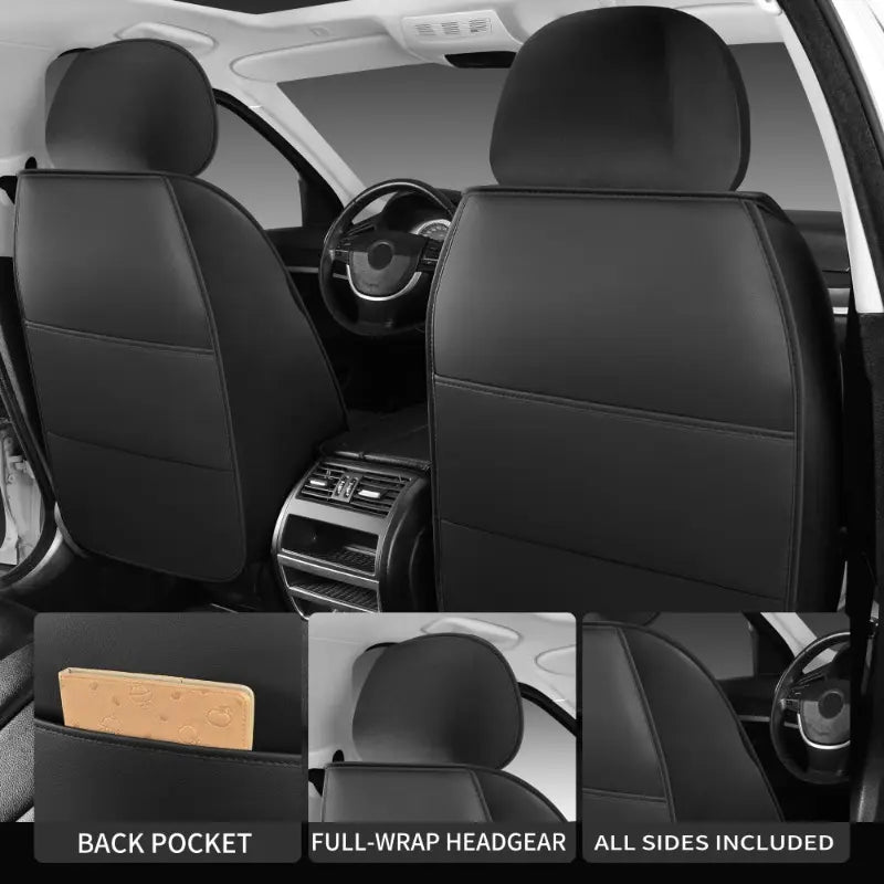 Universal Fit PU Leather Car Seat Cover 2PC Set Original Design for Comfort & Style Sleek Elegant Look Easy Installation