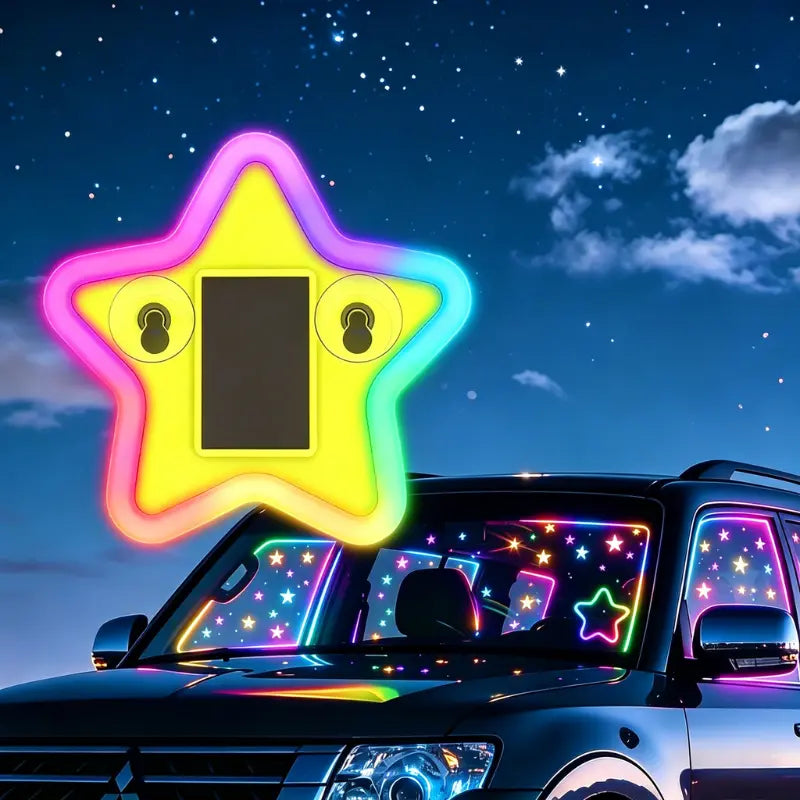 Joytutus Summervibes-Solar Powered LED Heart Shape C-Pillar Neon Light Eco-Friendly Wireless Car Interior Decor 9.57Mm X 8.42Mm X 15.36Mm Modern Stylish Design Tiktokshopspringglowup