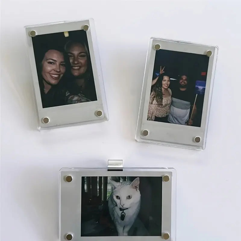 2-Piece Car Picture Holder Set, Acrylic Magnetic Personalized Photo Holder Car Accessory and Visor Clip, Personalized Car Picture Frame Suitable for Adding Family or Personal Photos #GLOBAL PICKS