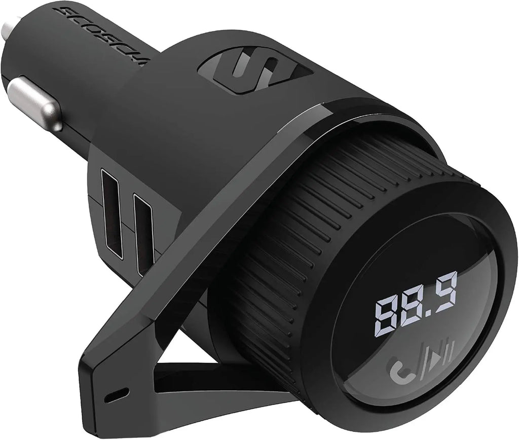Scosche Btfreq Pro Bluetooth Hands-Free Car Kit with FM Transmitter Dual USB-C & USB-A Ports for Rapid Charging and Wide Compatibility - Automotive