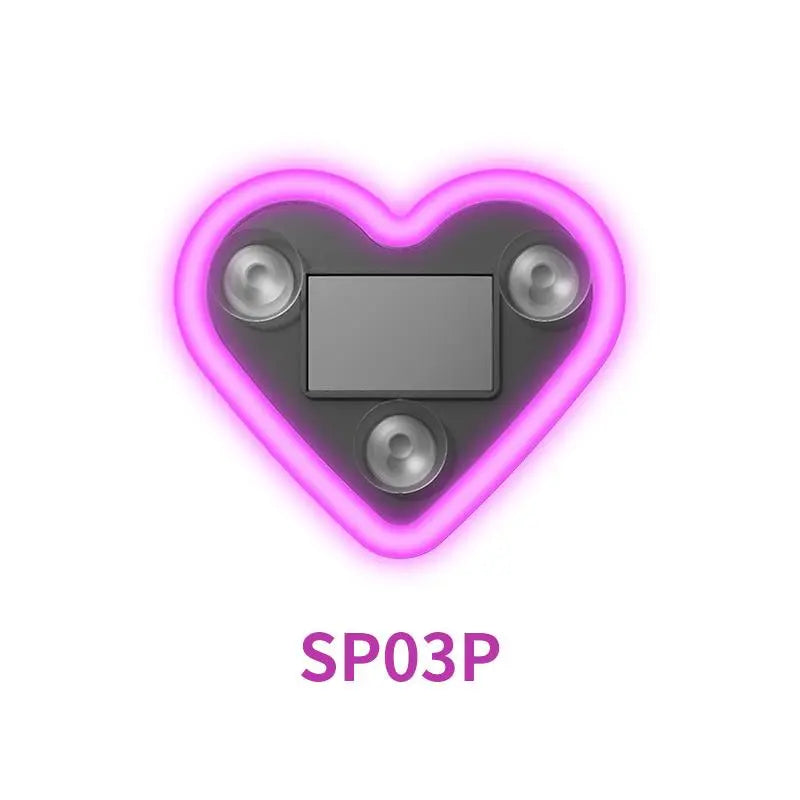 Joytutus Summervibes-Solar Powered LED Heart Shape C-Pillar Neon Light Eco-Friendly Wireless Car Interior Decor 9.57Mm X 8.42Mm X 15.36Mm Modern Stylish Design Tiktokshopspringglowup
