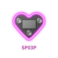 Joytutus Summervibes-Solar Powered LED Heart Shape C-Pillar Neon Light Eco-Friendly Wireless Car Interior Decor 9.57Mm X 8.42Mm X 15.36Mm Modern Stylish Design Tiktokshopspringglowup