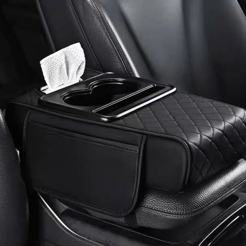 Autoverve Elite-Car Center Console Armrest Pad, Multifunctional 4 in 1 Pad for Car Armrest Box, Car Storage Bag, Car Console Organizer, Car Interior Accessories, Car Organization Supplies