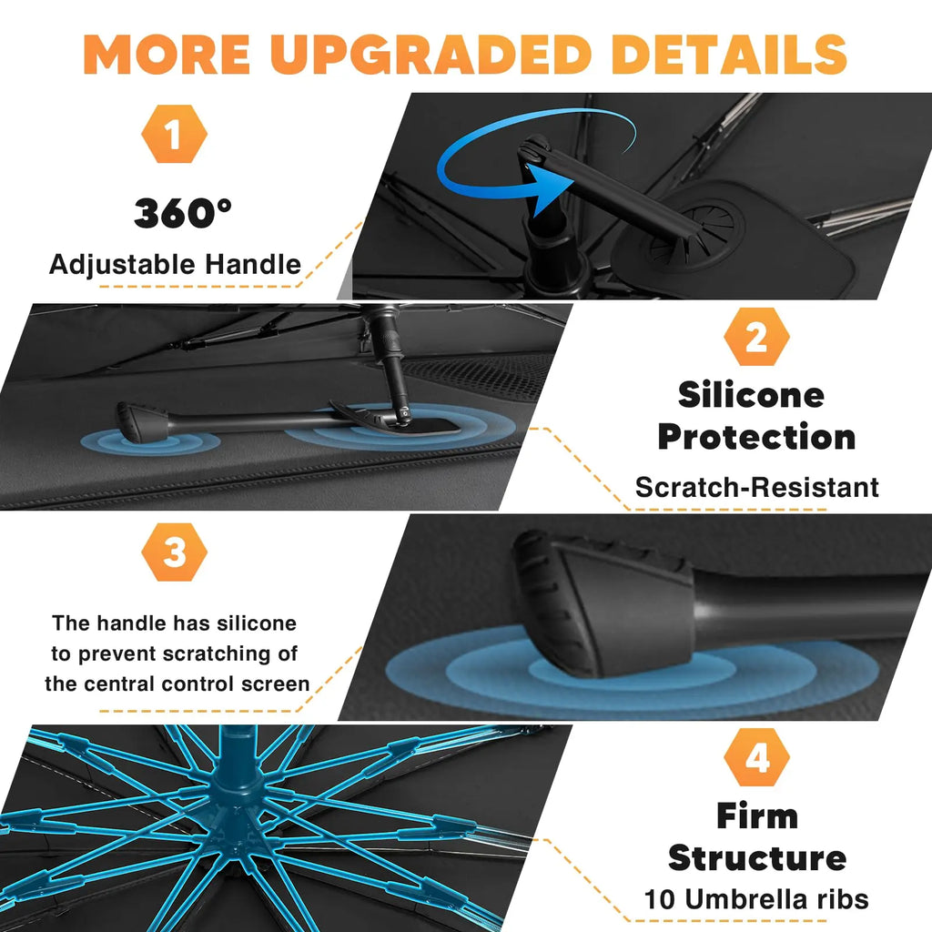 Foldable Anti-Uv Windshield Sunshade, Multipurpose Car Front Window Heat Protective Umbrella for Sedan, Automotive Exterior Accessories for Men & Women, Car Stuff, Vehicle