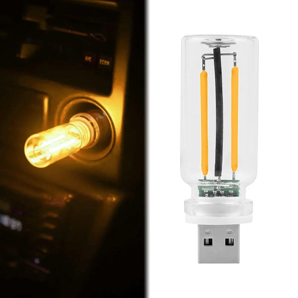 Joytutus Usb-Powered Touch Dimming LED Filament Bulb, Car Interior Decorative Night Light with Touch Sensor, Warm White Glow, Charging Function