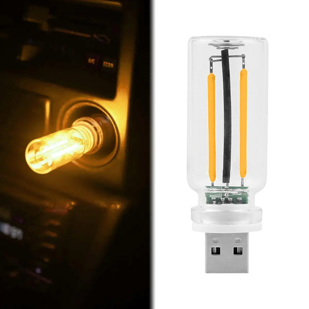 Joytutus Usb-Powered Touch Dimming LED Filament Bulb, Car Interior Decorative Night Light with Touch Sensor, Warm White Glow, Charging Function