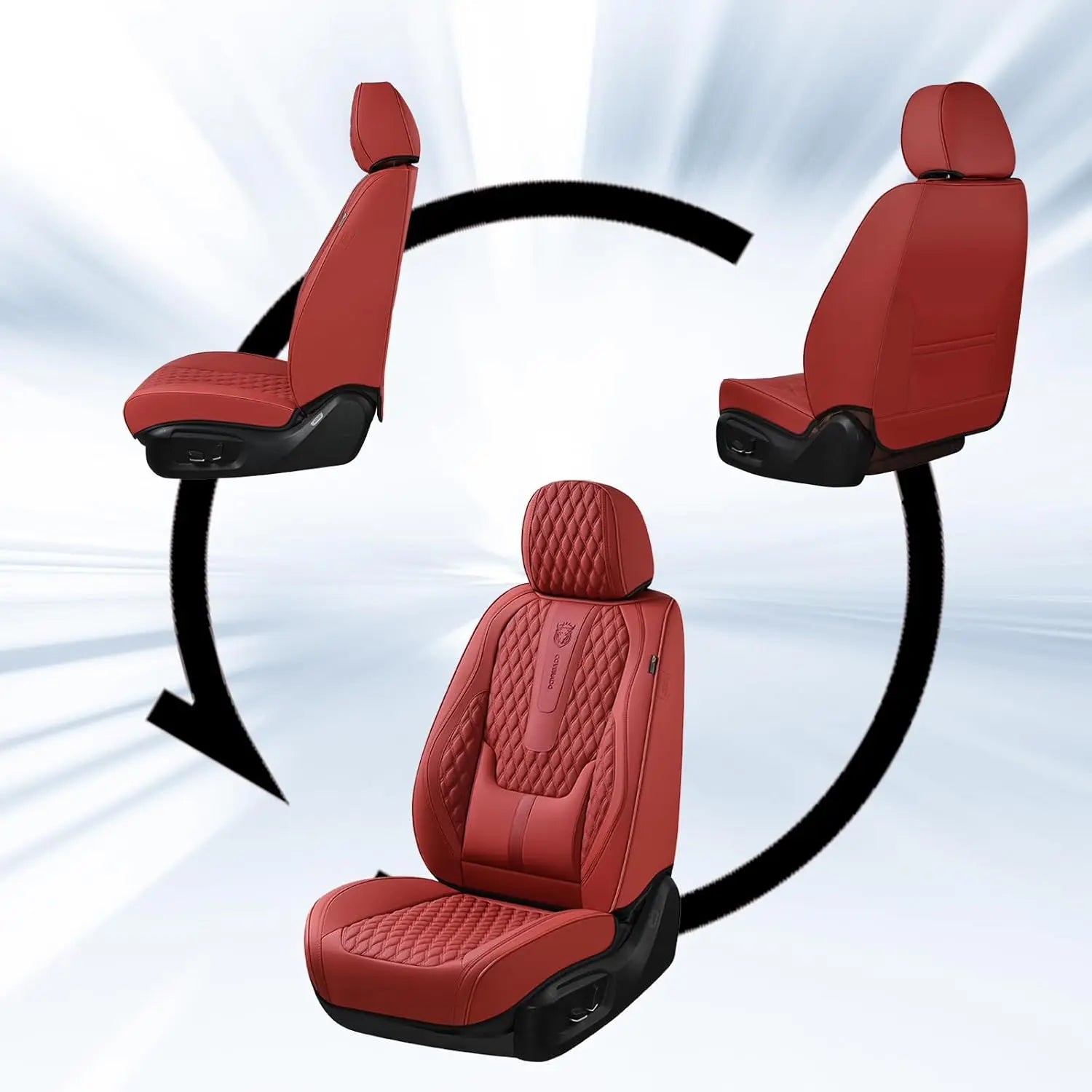 【Coverado】Universal 5-Seater Car Seat Cover Fit Premium Leather Waterproof Auto Seat Protectors B-8859 NAPA Seat Cover Full Coverage Interior Interior PU Leather Sedan Seat Cover Universal Car Seat Coverauto Napa Leath Stylish Upgrade Seat Cover