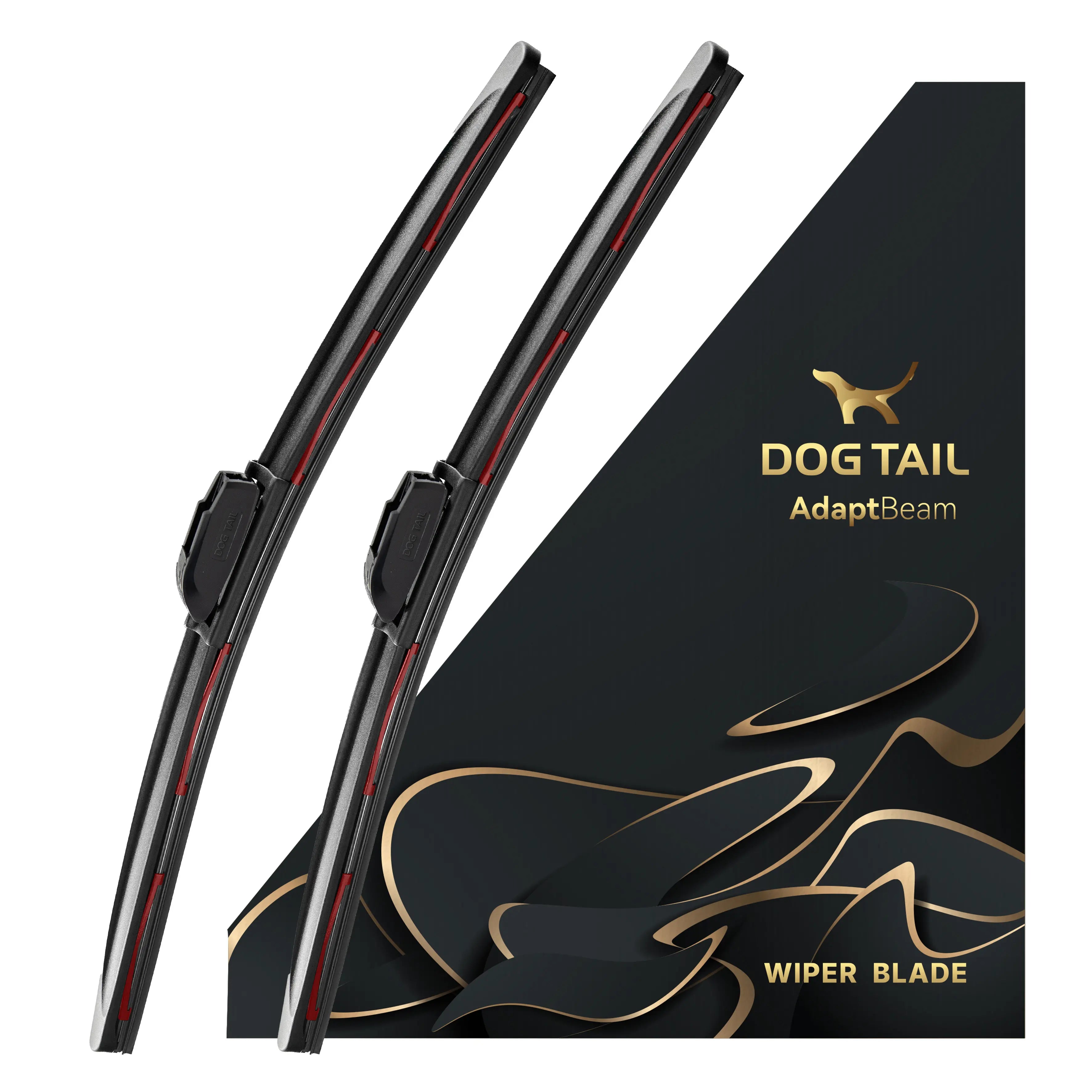 DOG TAIL Neoprene Wiper Blades - Fit Light Wiper Arms Perfectly - 3X Durable, Silent & Streak-Free Universal Fit Windshiled Wipers Fathersdaygift