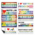 Gay Pride Rainbow Magnet Bumper Sticker Unique Designs 7.8X3.1 Inches Reusable Car Accessories for Vehicles and Fridge Funny Decor