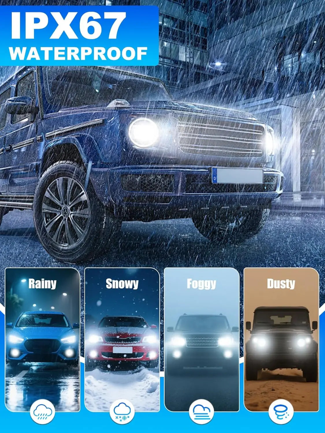 [One-Year Warranty Service Provided] Rimthin All-New Upgrade No Glare/Cutoff 9005/HB3/H11/H9/H8/H7/9008/H13/9012/9007/9006/HB4 White LED Headlight Kit 110000LM 800% Bright with Cooling Fan 6000K Cool White Plug