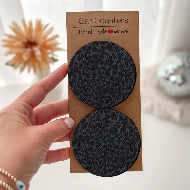 2 or 4 Pcs Leopard Print Car Interior Coasters, Absorbent Neoprene, Easy to Clean, Gift for Him or Her, Car Accessories, Car Essentials