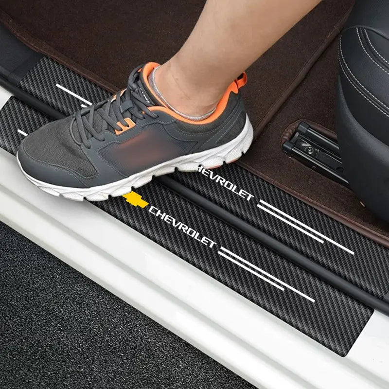 Chevrolet Car Door Sill Protector Strips, Anti-Scratch Wear Resistant, Fits Malibu, Equinox, Suburban, Camaro, Exterior Decoration Accessories