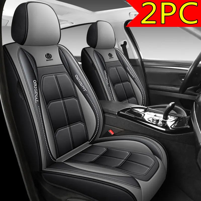 Universal Fit PU Leather Car Seat Cover 2PC Set Original Design for Comfort & Style Sleek Elegant Look Easy Installation