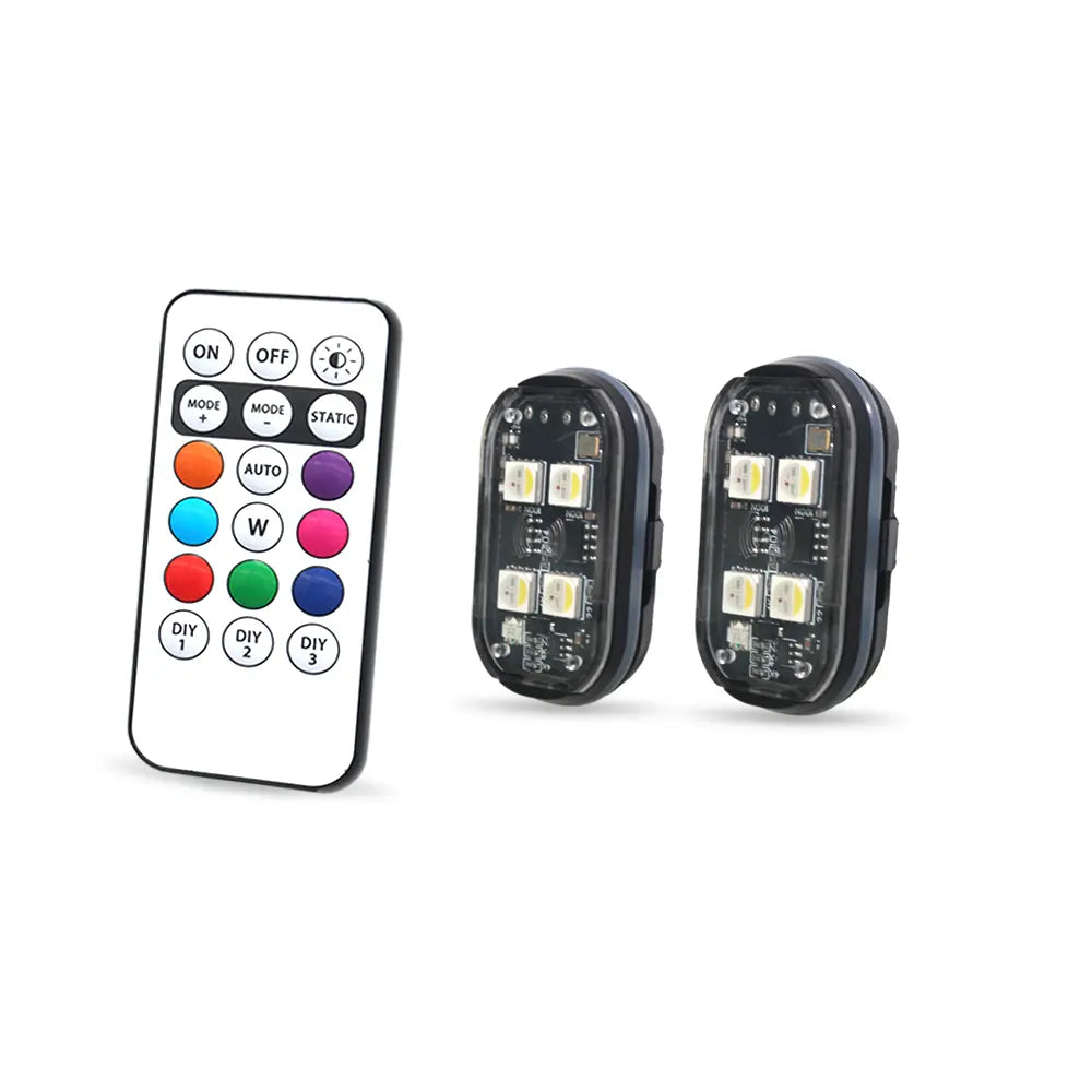 2/4/6Pcs Wireless LED Strobe Lights Car Decor Atmosphere Light, Rechargeable Led Lights Anti-Collision LED Warning Light