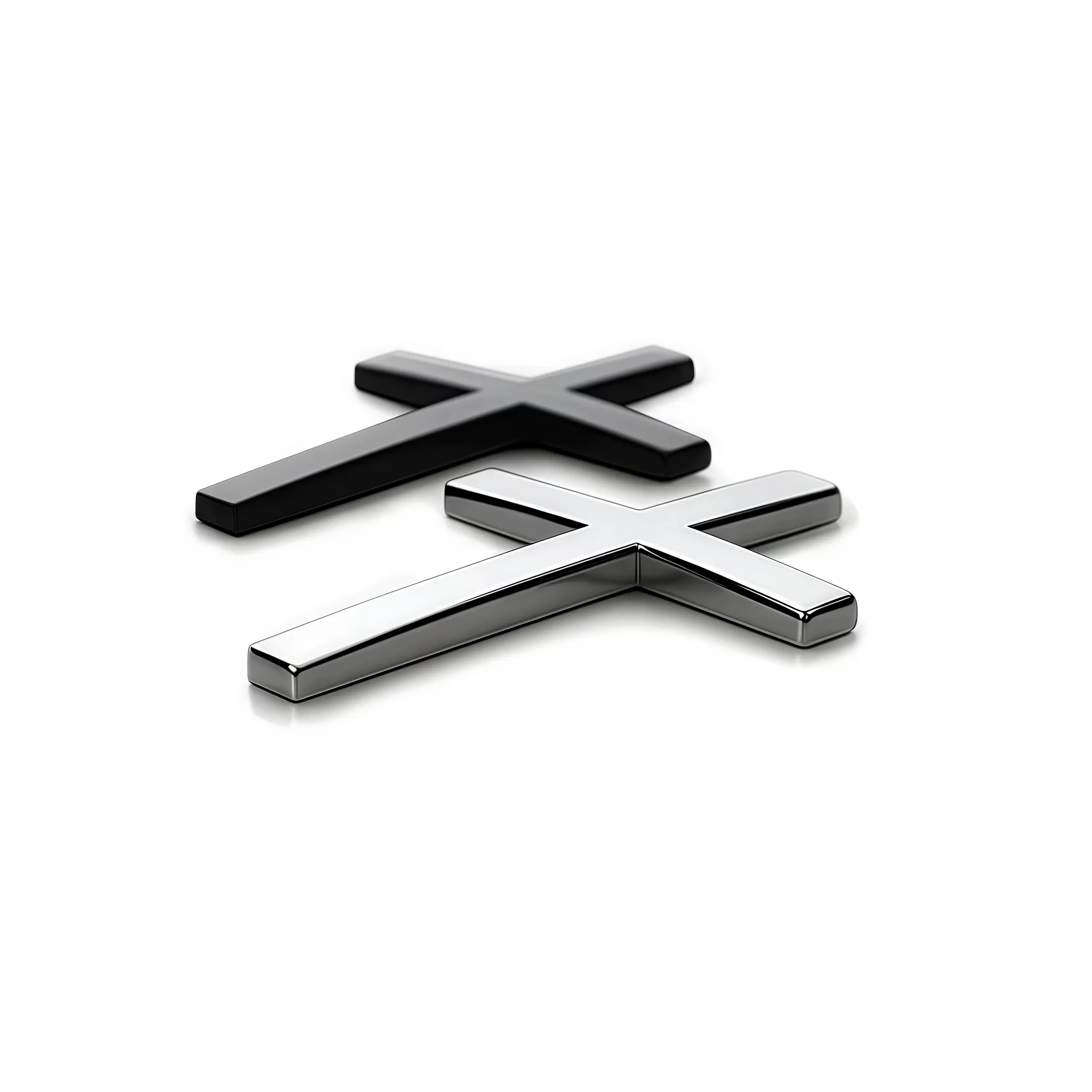 Two Pcs 3D Cross Sticker Christian Car Exterior Decorative Sticker Universal Car Accessories for Motorcycle & SUV Emblem Badge Decal Decoration Two Pcs No Warranty