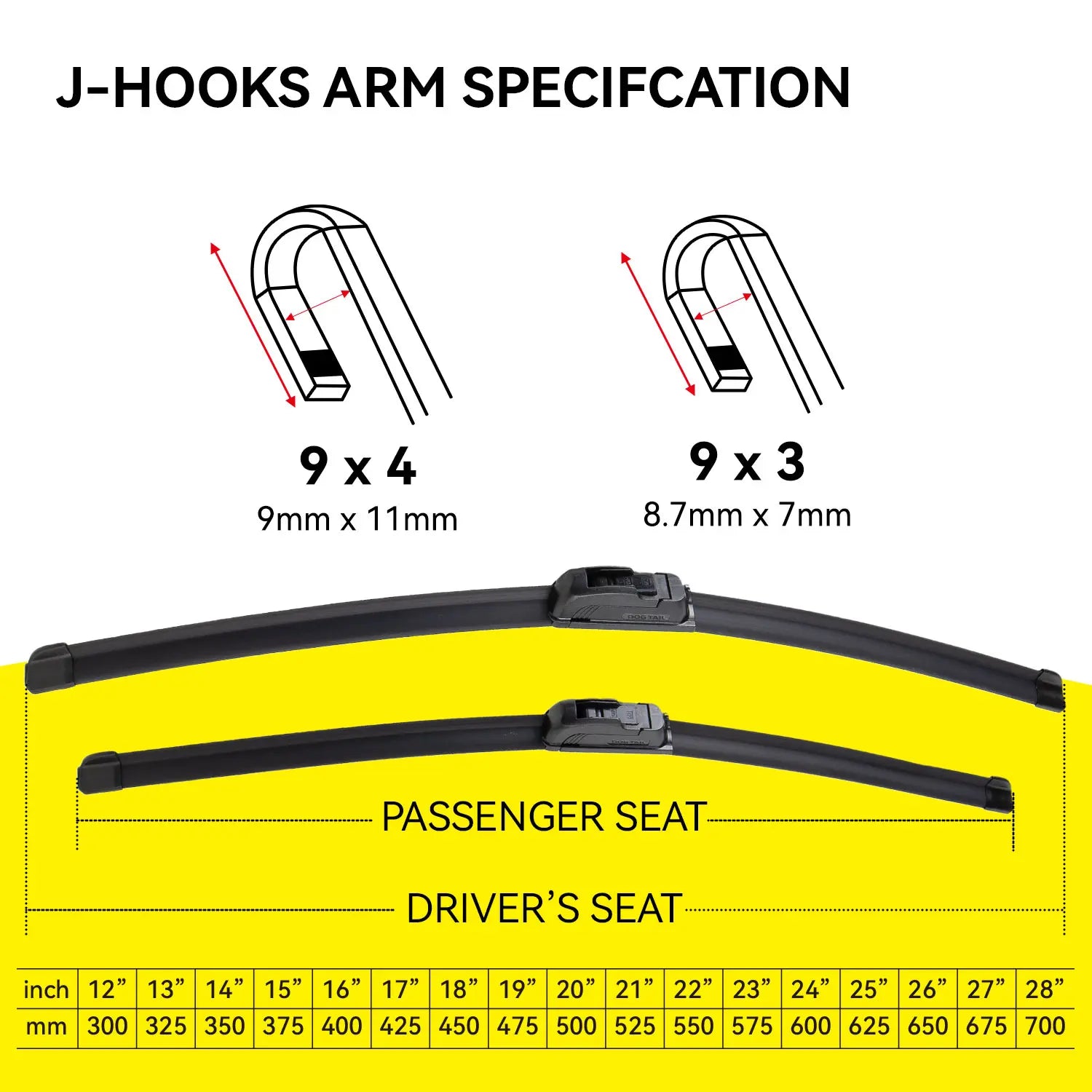 OEM Quality DOG TAIL Wiper Blade for Toyota Honda Nissan Hyundai– Premium U-Hook Compatible, Durable & Easy Installation, Fits Multiple Toyota Models up Car Fathersdaygift