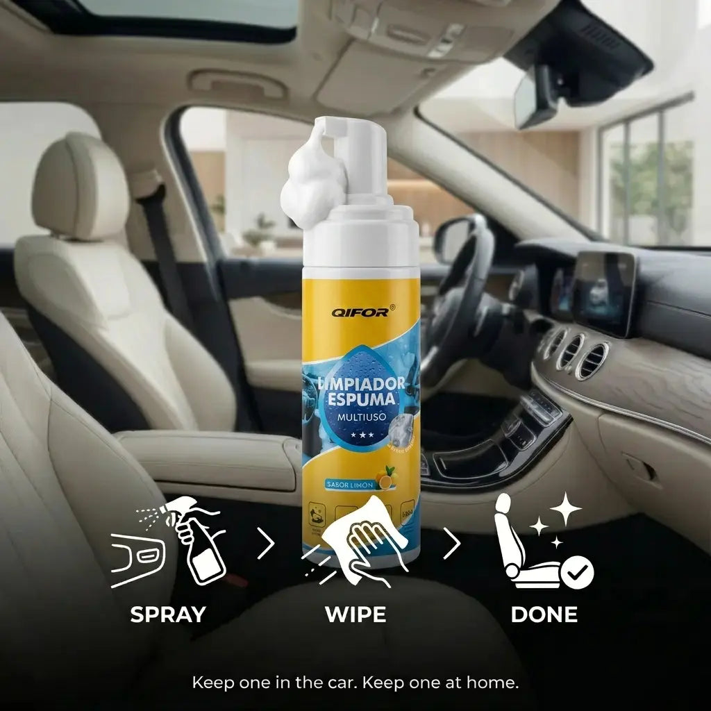 QIFOR 4-In-1 Multi-Enzyme Foam Spray Cleaner - Heavy Duty Deep Cleaning House & Car Detailing Products, Stain Removal for Car Interior & Sofa,Summervibes Outdoorfun Car Detailer