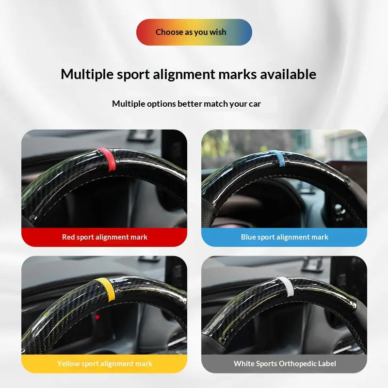 SUPEREVER Carbon Fiber Microfiber PU Leather Elastic Steering Wheel Covers with Anti-Slip Lining, Durable and Protective Design,Perfect Fit