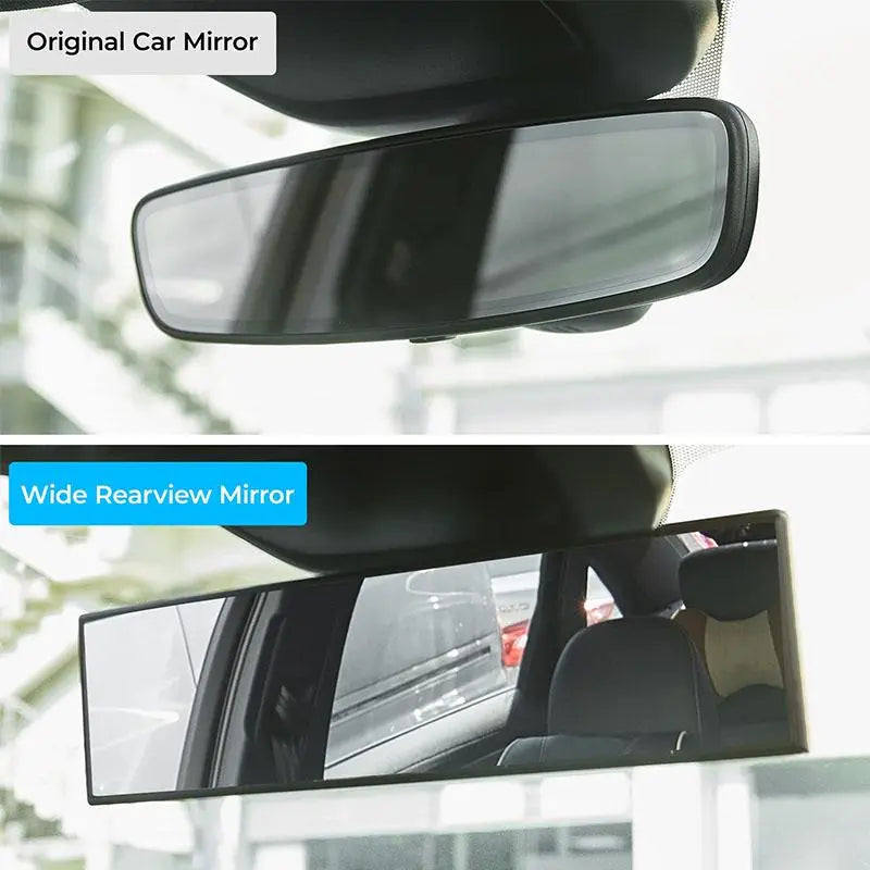 Car Rearview Mirror, 11.8 Inch Panoramic Wide Angle Anti-Glare, Clip on Auto Rear View Mirror, HD Clear Convex Surface, Car Interior Accessories Universal for SUV, Truck, Van, Vehicles
