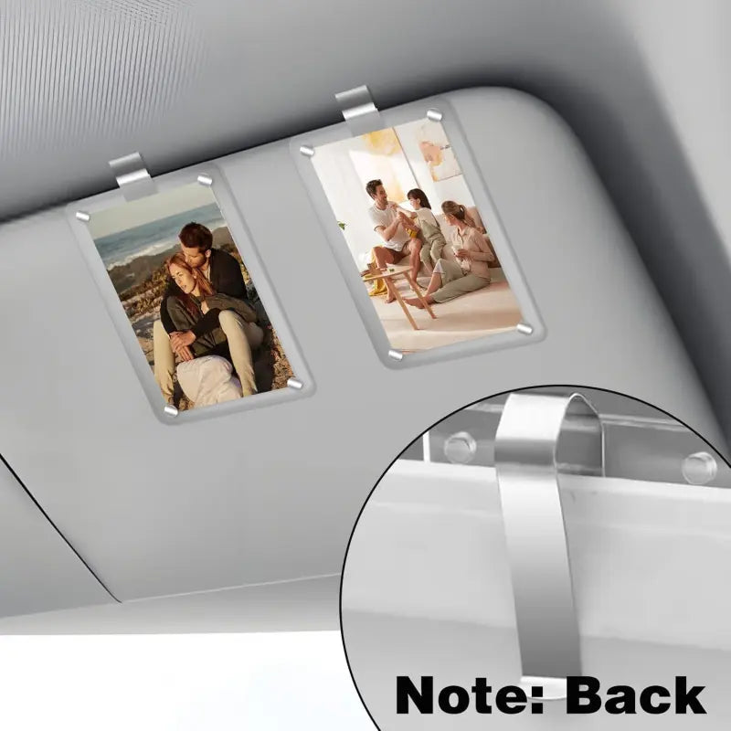 2-Piece Car Picture Holder Set, Acrylic Magnetic Personalized Photo Holder Car Accessory and Visor Clip, Personalized Car Picture Frame Suitable for Adding Family or Personal Photos #GLOBAL PICKS