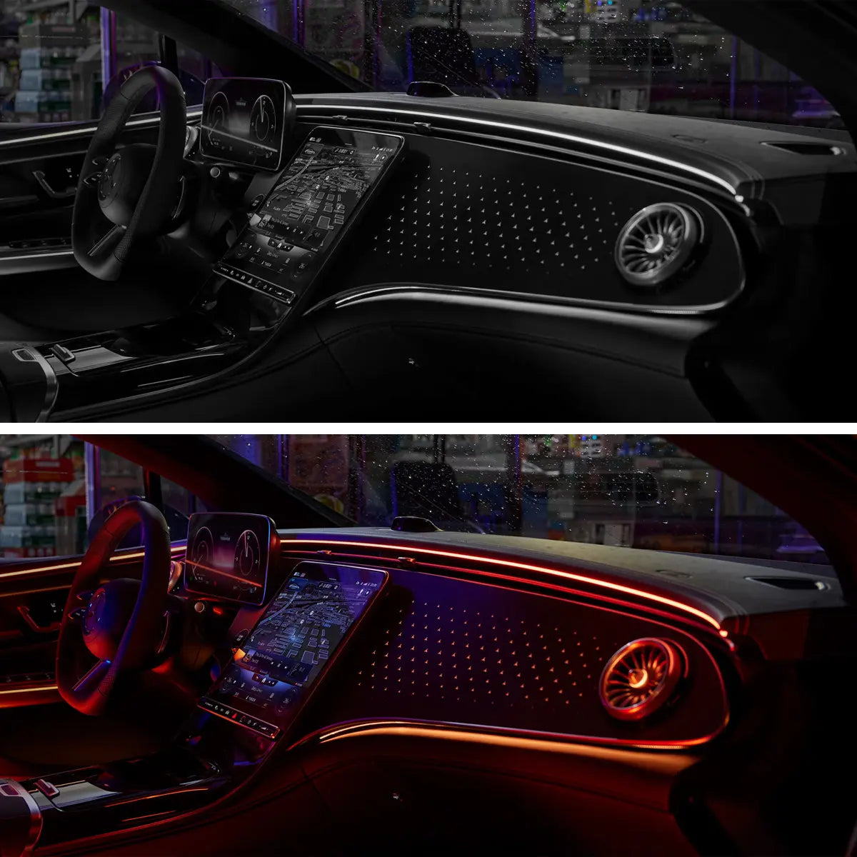 Automotive Ambient Lighting, Intelligent Interior Lights with App Control, Dashboard with Remote Music Synchronization App Control, RGB Color Change, Dly Mode, and Multi Scene Ambient Lighting with LED Lights with Charger