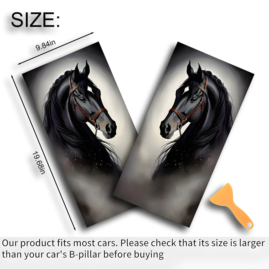 Horse Car B-Pillar Sticker - Durable Horse Design for Vehicle Exterior Enhancement Easy Application No Tools Required Car Decals for Truck