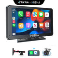 【Hieha】2026 Newest Portable Carplay Screen for Car, 7 Inch IPS Touchscreen Car Stereo Support Wireless Carplay & Android Auto, Mirror Link, GPS Navigation, Bluetooth 5.2, Backup Camera, AUX,FM Transmitter