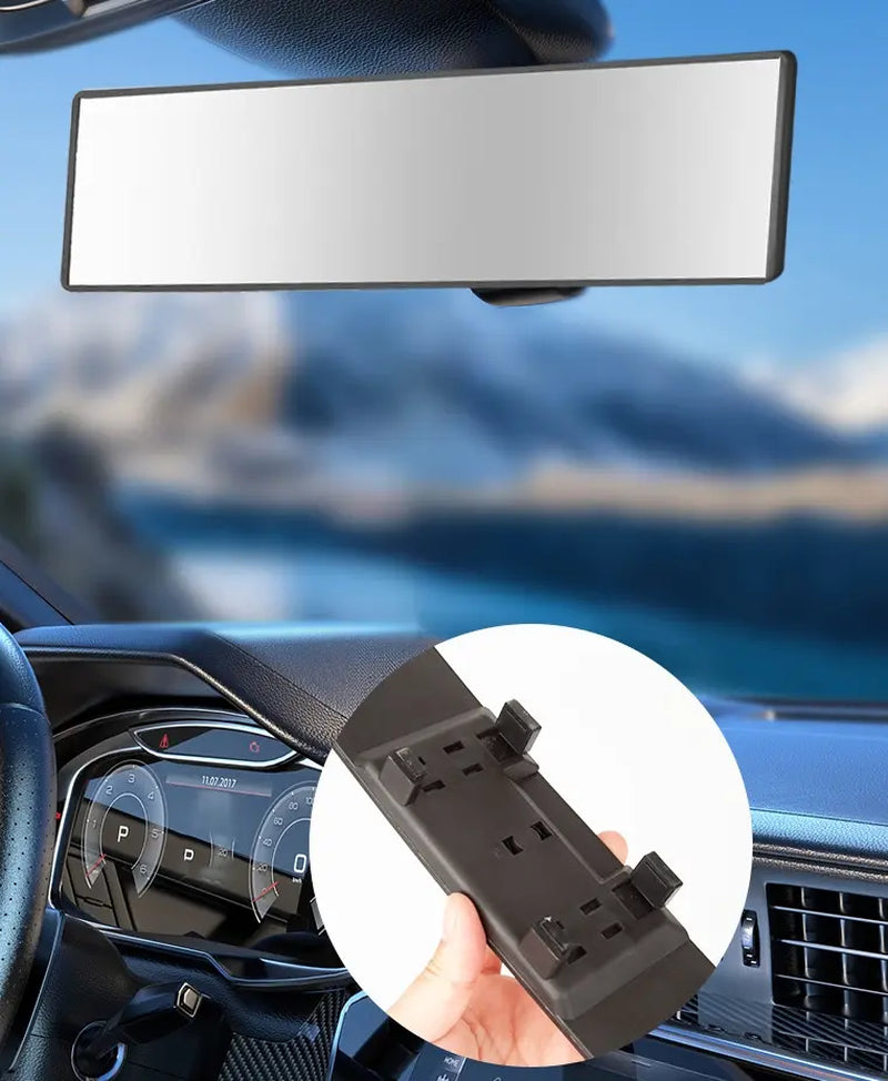 Car Rearview Mirror, 11.8 Inch Panoramic Wide Angle Anti-Glare, Clip on Auto Rear View Mirror, HD Clear Convex Surface, Car Interior Accessories Universal for SUV, Truck, Van, Vehicles