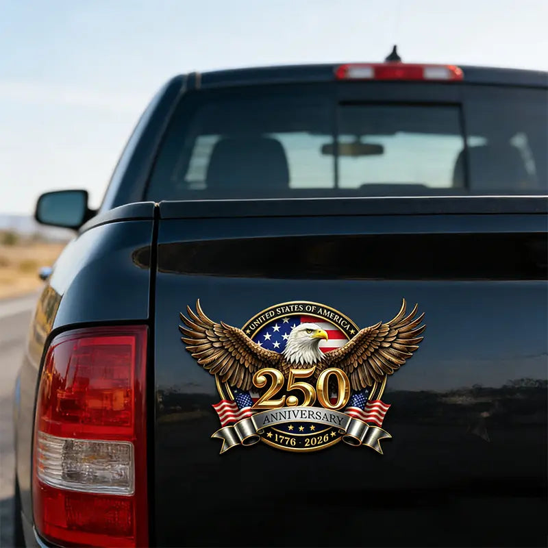 4PCS USA 250Th Anniversary Car Decal – 1776-2026 Patriotic American Flag Vinyl Stickers, Independence Day 4Th of July Decoration for Car Truck Window Laptop