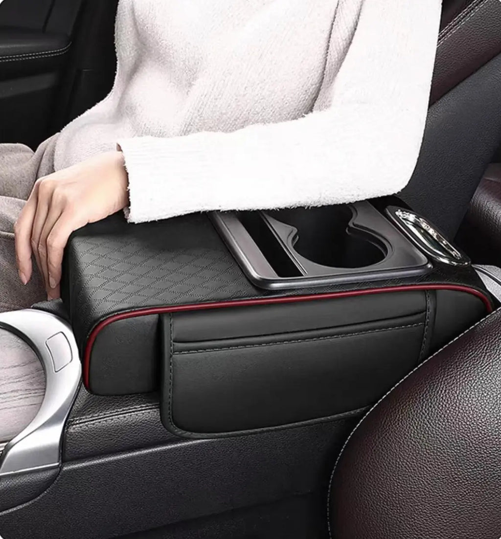Autoverve Elite-Car Center Console Armrest Pad, Multifunctional 4 in 1 Pad for Car Armrest Box, Car Storage Bag, Car Console Organizer, Car Interior Accessories, Car Organization Supplies