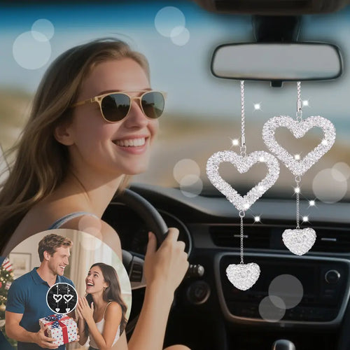 1 Pair Artificial Crystal Hollow Five-Pointed Star Rear View Mirror Pendant Car Accessories Rear View Mirror Accessories Car Charm Car Decorations Car Decorations Interior Girly Car Accessories
